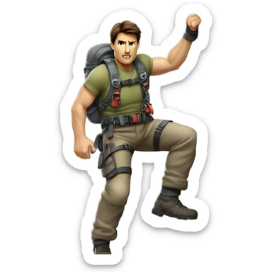 Tom cruise rock climbing in mission impossible 2 sticker