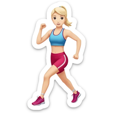 athletic woman exercising standing sticker
