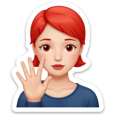 blushing with fingers sticker