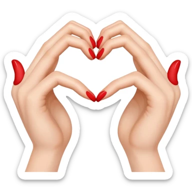 Hands forming a heart sticker
