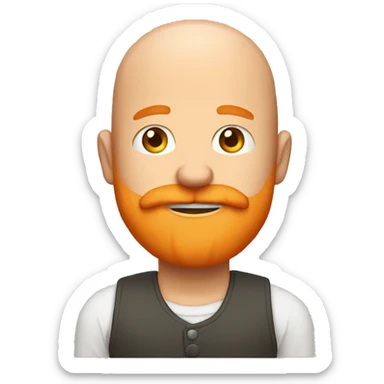 The bald man with the orange beard raised his handin the air  sticker