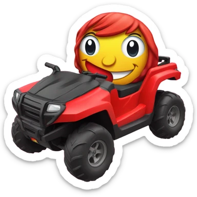 a bow on top of a red ride on toy UTV for kids sticker