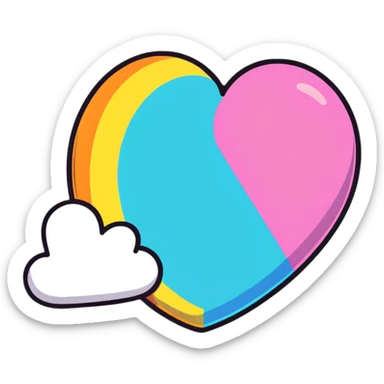 heart with rainbow colors sticker