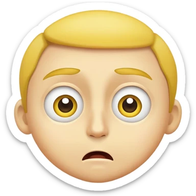 A yellow face with raised eyebrows, a small, closed mouth, wide, white eyes staring straight ahead. Intended to depict such feelings as embarrassment, but meaning very widely varies. Other senses include flattery, surprise, disbelief, admiration, affection, and excitement. sticker