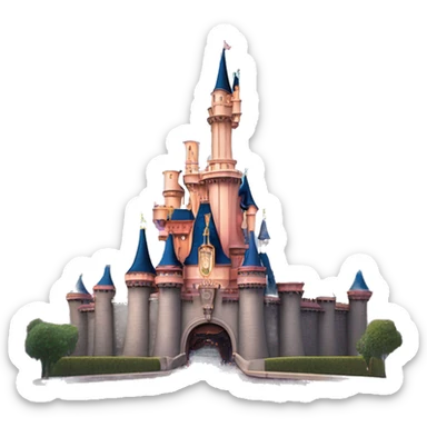 Disneyland paris castle with fireworks and Mr incredible sticker