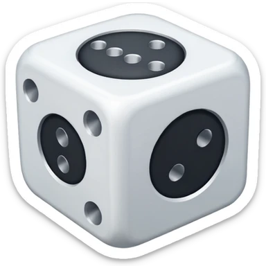 create an image of a die with no numbers, just plain white sides sticker