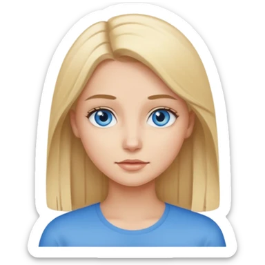 straight blondish brunette hair with blue eyes sticker
