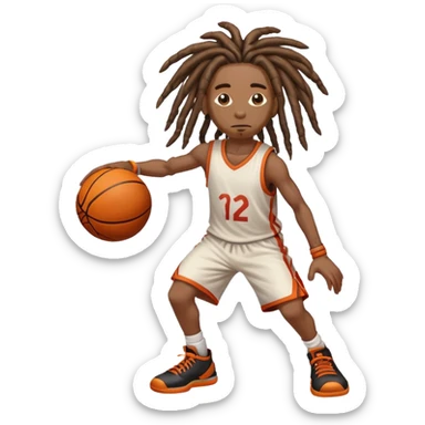 Person with dribbling ball with dreads  sticker