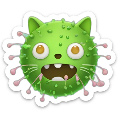 Bacteria with cat head sticker