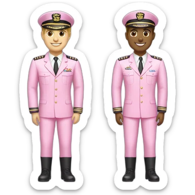 Two white gay civil aviation pilots in pink uniform sticker