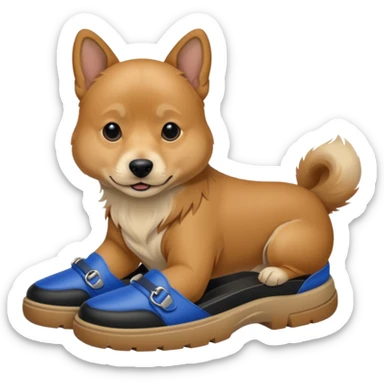 dog chilling with balenciagas sticker