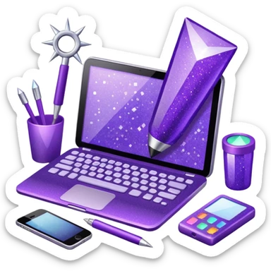 Purple Glitter administrator tools sticker