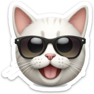 Cat with sunglasses sticker