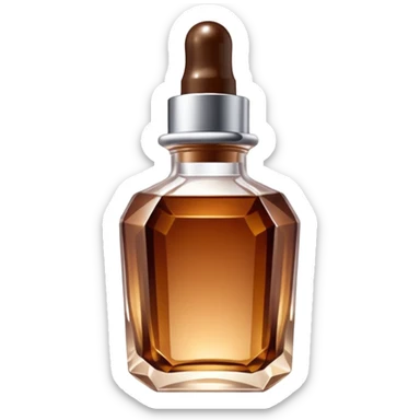 Organic cosmetic in a brown cristal bottle sticker