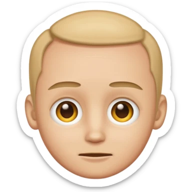 emoji of a human forehead only, showing the area between eyebrows and hairline, simple cartoon style sticker