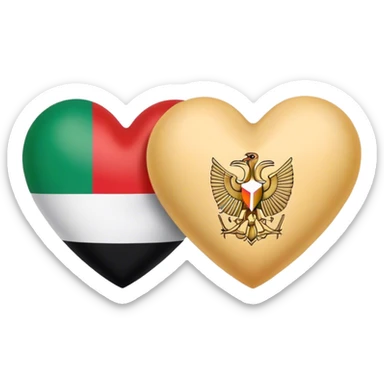Heart italian flag and egyptian flag sticker