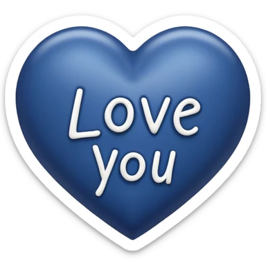 Dark Blue heart with the words Love You Ry in the middle  sticker