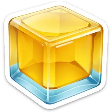 yellow ice cube sticker