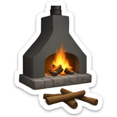 camp fireplace sticker