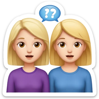 two girls practice speaking sticker