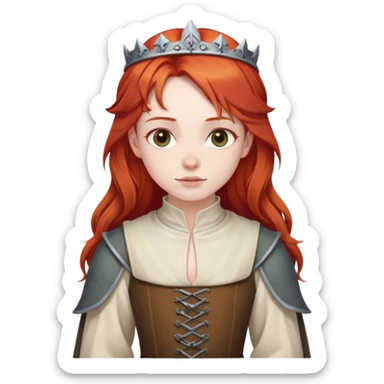 young poor painter with red hair and medieval clothes sticker