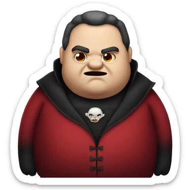 Fat vampire with red clothes sticker