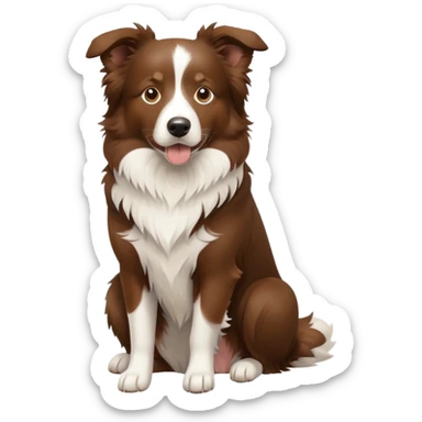 Brown Border Collie sitting sticker