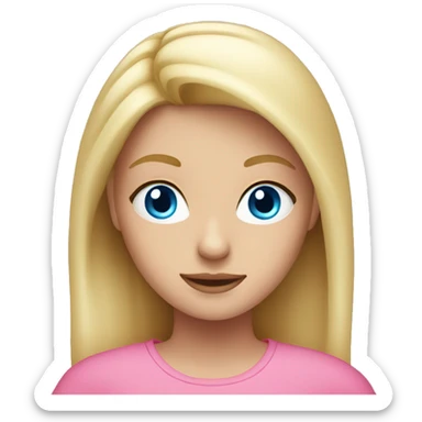 blonde girl with blue eyes in pink clothes sticker