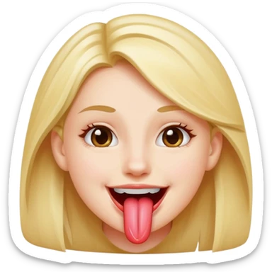 Girl smiling with her tongue sticking out sticker