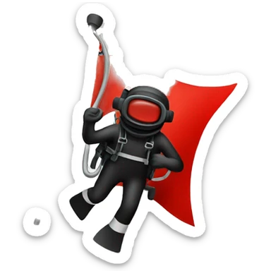 scuba diver flag sticker