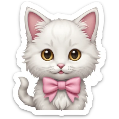 Котенок с бантиком около уха sticker