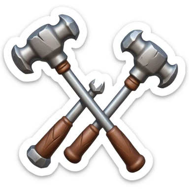croisement de 2 marteaux (en mode duel, qui des deux va gagner) sticker