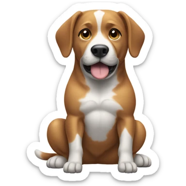 Dog weightlifting sticker
