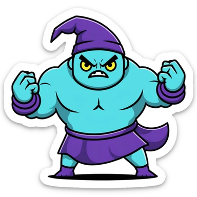 Sukuna from Jujutsu Kaisen battling a wizard sticker