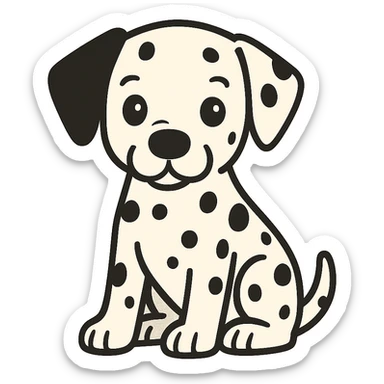 flat toon dalmatian puppy sticker