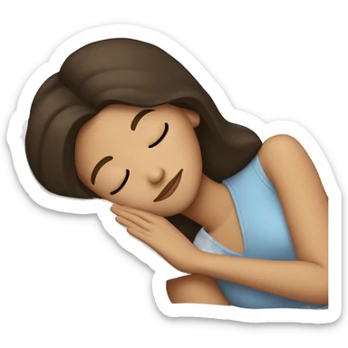 Brunette girl sleeping sticker
