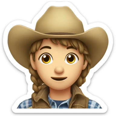 Country teen chewing on hay sticker