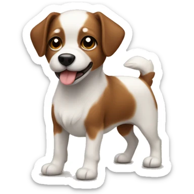 Mini dog wiht und braun  sticker