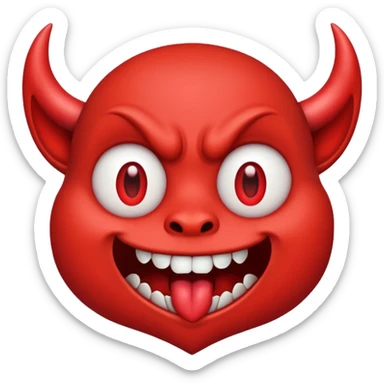Devil's face? With heart-shaped eyes. An open, drooling mouth. sticker