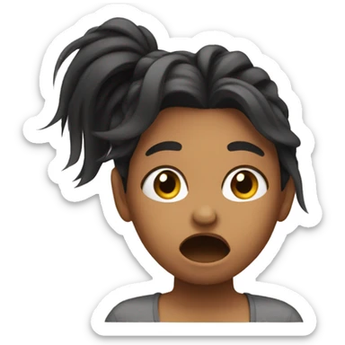 girl pulling hair out of frustration  sticker