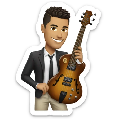 ronaldo playing bass sticker