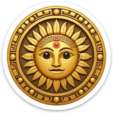 Aztec sun stone sticker
