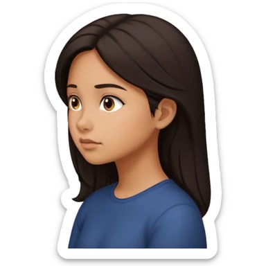 Girl Critical Thinking, side view. sticker