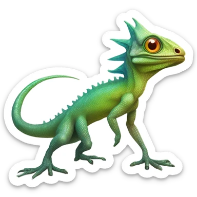 Alien lizard sticker