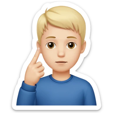 Ein Junge der Mittelfinger zeigt sticker