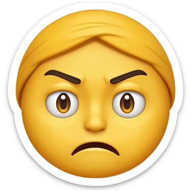 A yellow emoji that’s Annoyed at affection  sticker