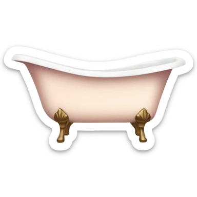 Vintage bathtub with rose petals  sticker