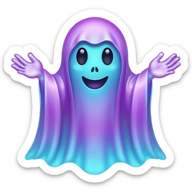 glitter purple and cian ghost glory sticker