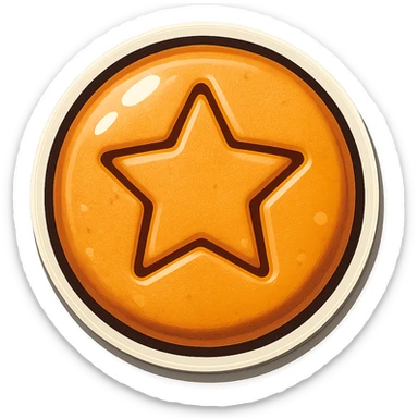 dalgona candy with circle shape sticker