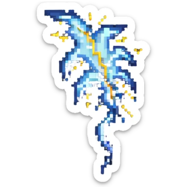 thunderbolt with electric sparks sticker